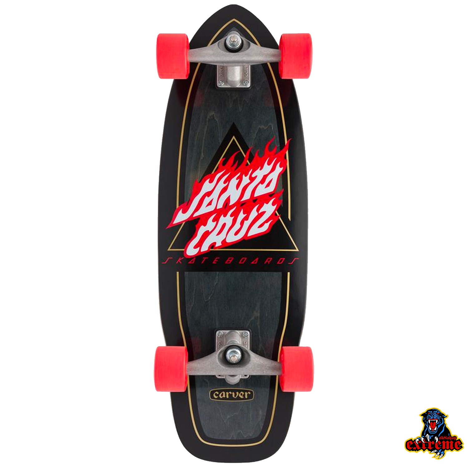 SANTA CRUZ SURFSKATE Cruiser Flamed Not A Dot Black Extreme