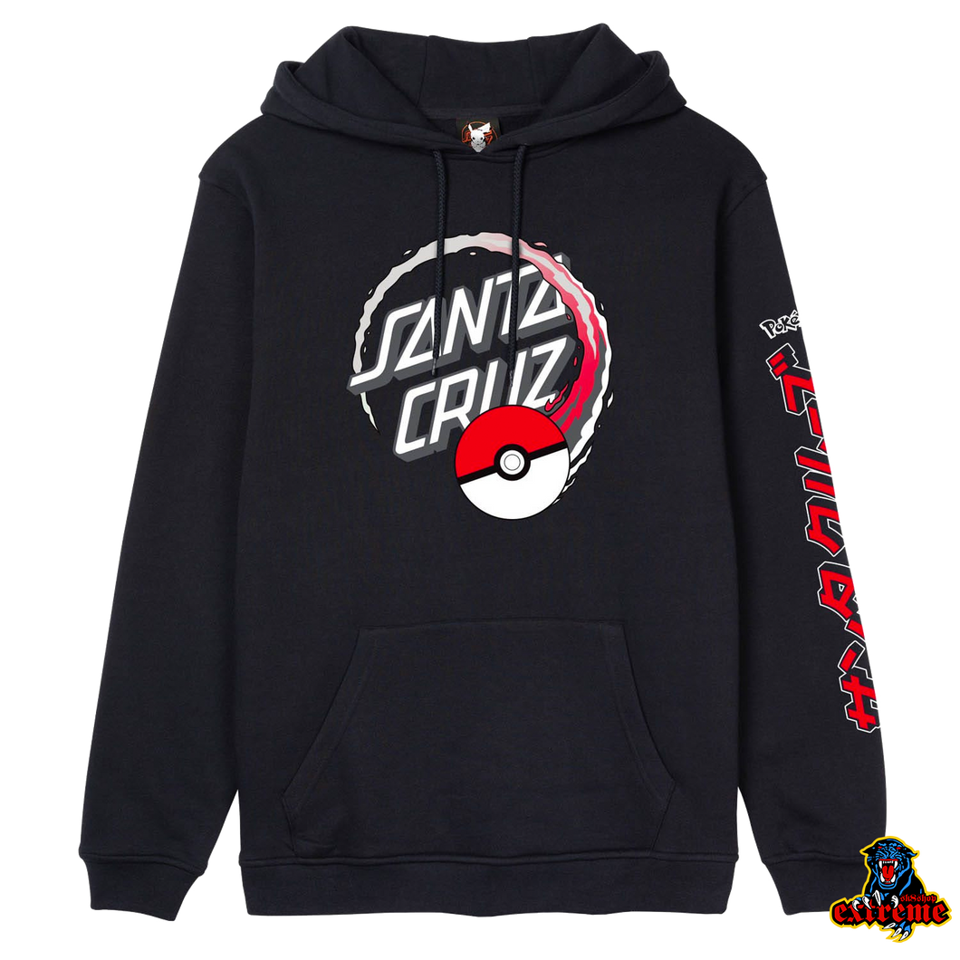 SANTA CRUZ X POKEMON HOODIE Poke Ball Dot Black