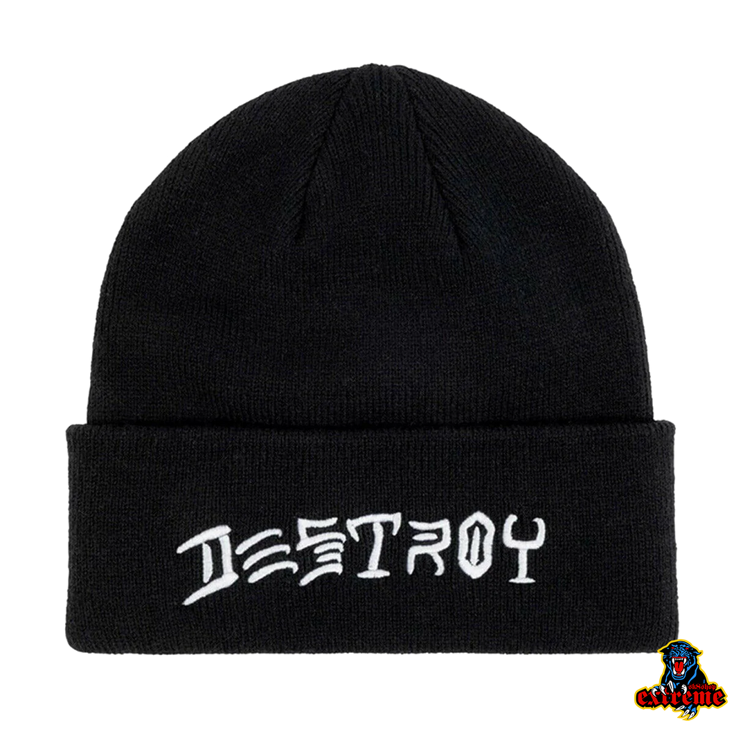 THRASHER BEANIE Destroy Black
