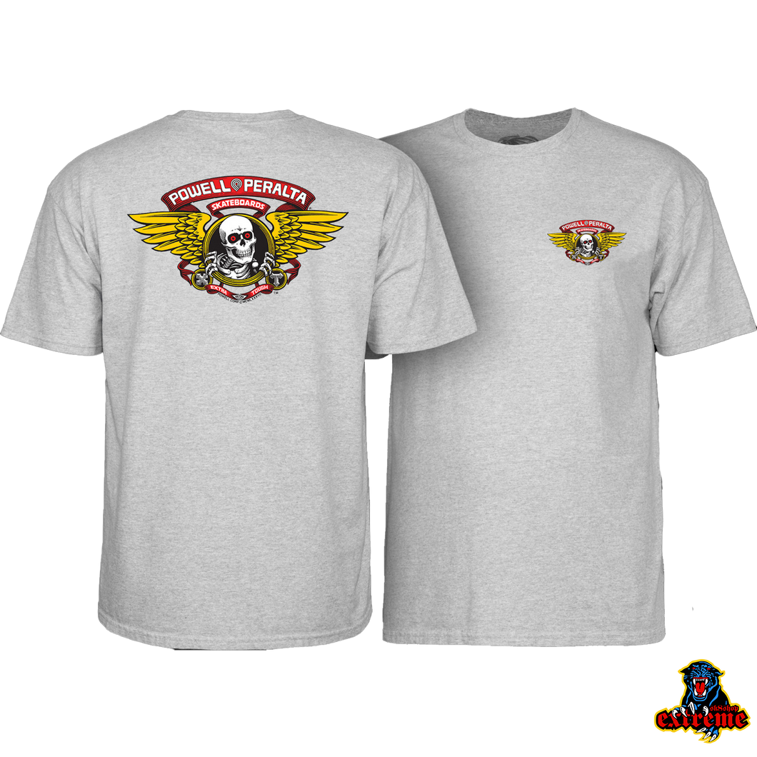POWELL PERALTA T-SHIRT WINGED RIPPER  Sport Gray