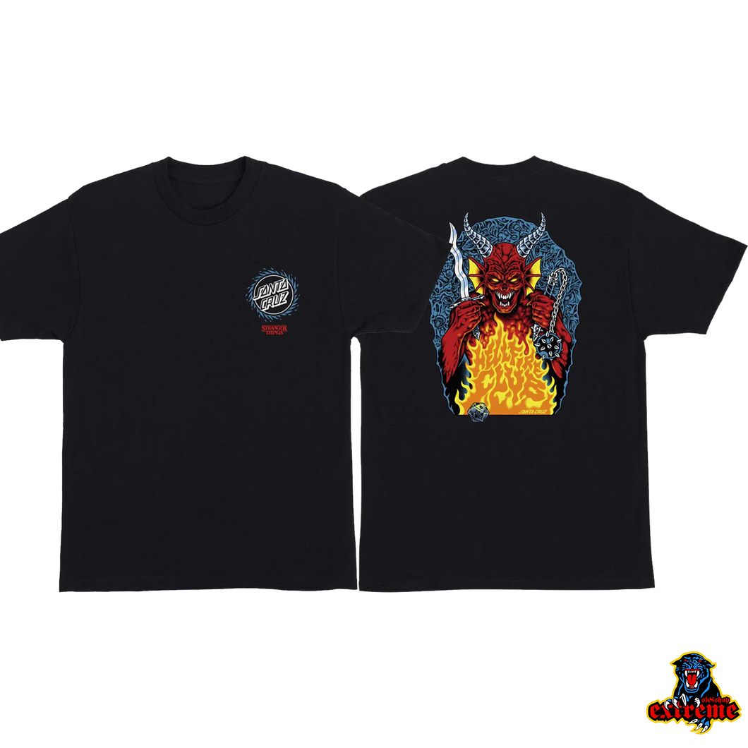 SANTA CRUZ T-SHIRT Stranger Things Hellfire Pit Black