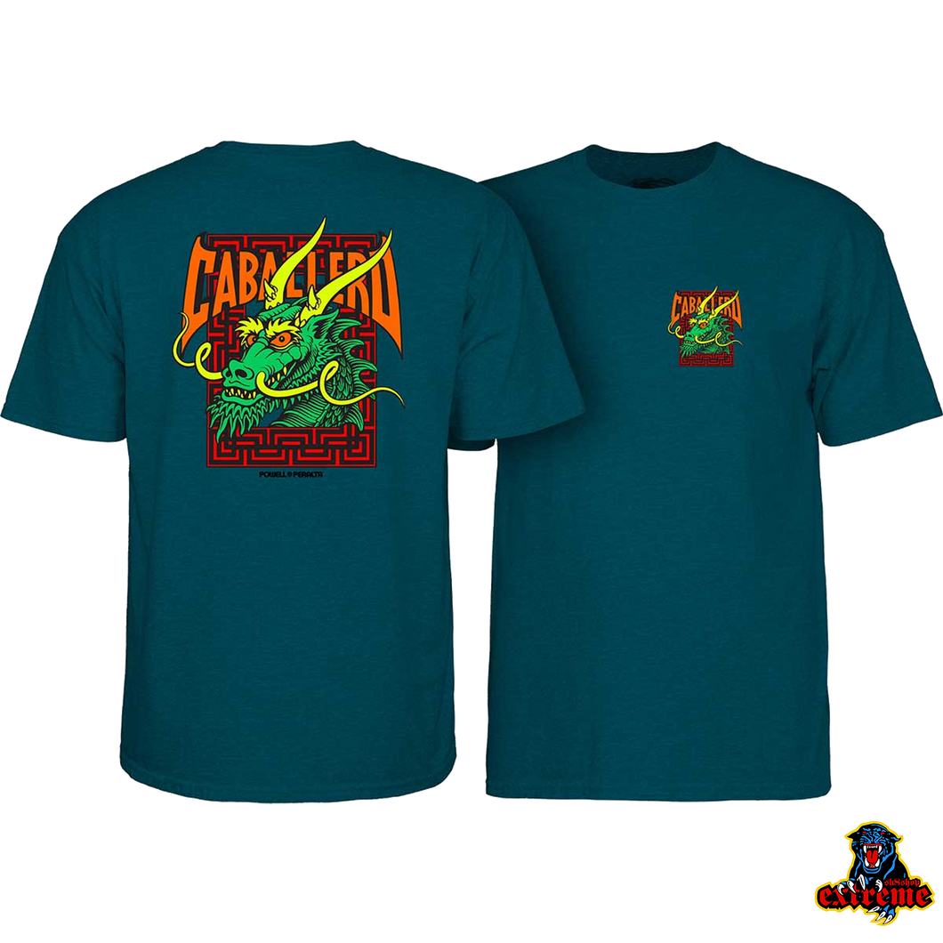 POWELL PERALTA T-SHIRT Caballero Street Dragon II Midnight Teal