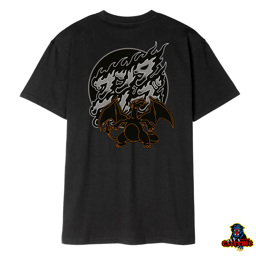 SANTA CRUZ X POKEMON T-Shirt Fire Type 3 Black