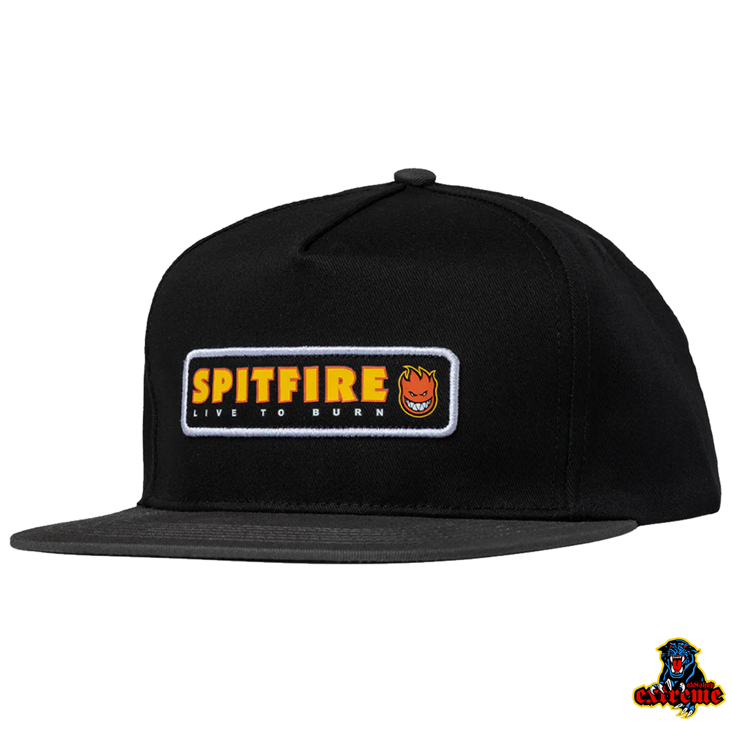 SPITFIRE CAP SNAPBACK Live To Burn Patch Black