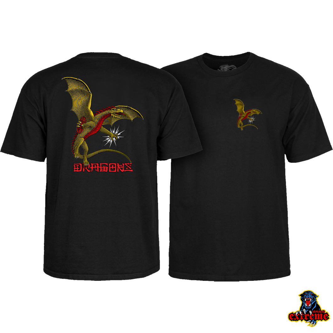 POWELL PERALTA T-SHIRT DRAGONS LOGO Black