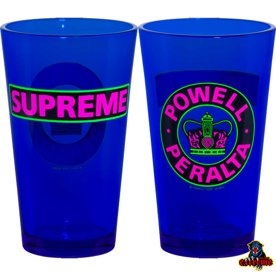 POWELL PERALTA PINT GLASS Supreme Blacklight