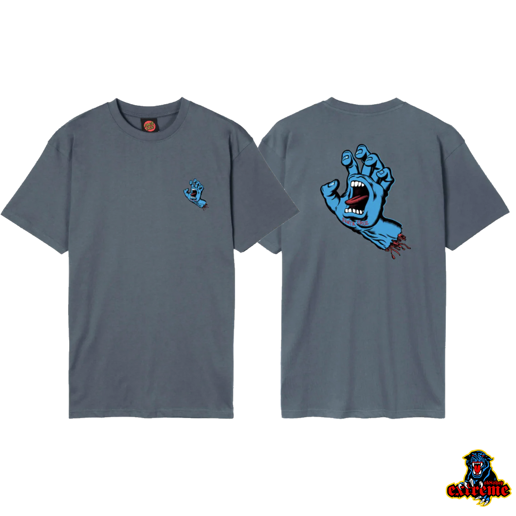 SANTA CRUZ T-Shirt Screaming Hand Chest Storm Grey