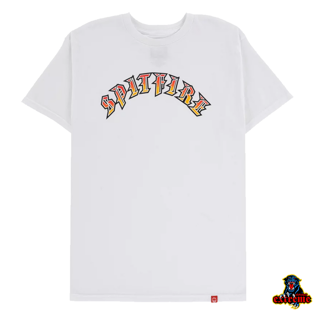 SPITFIRE T-SHIRT Old e Fade Fill White/ Red/ Gold