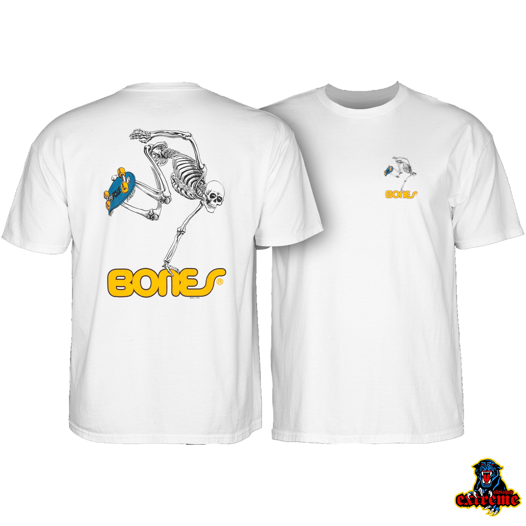 POWELL PERALTA T-SHIRT SKATEBOARD SKELETON White