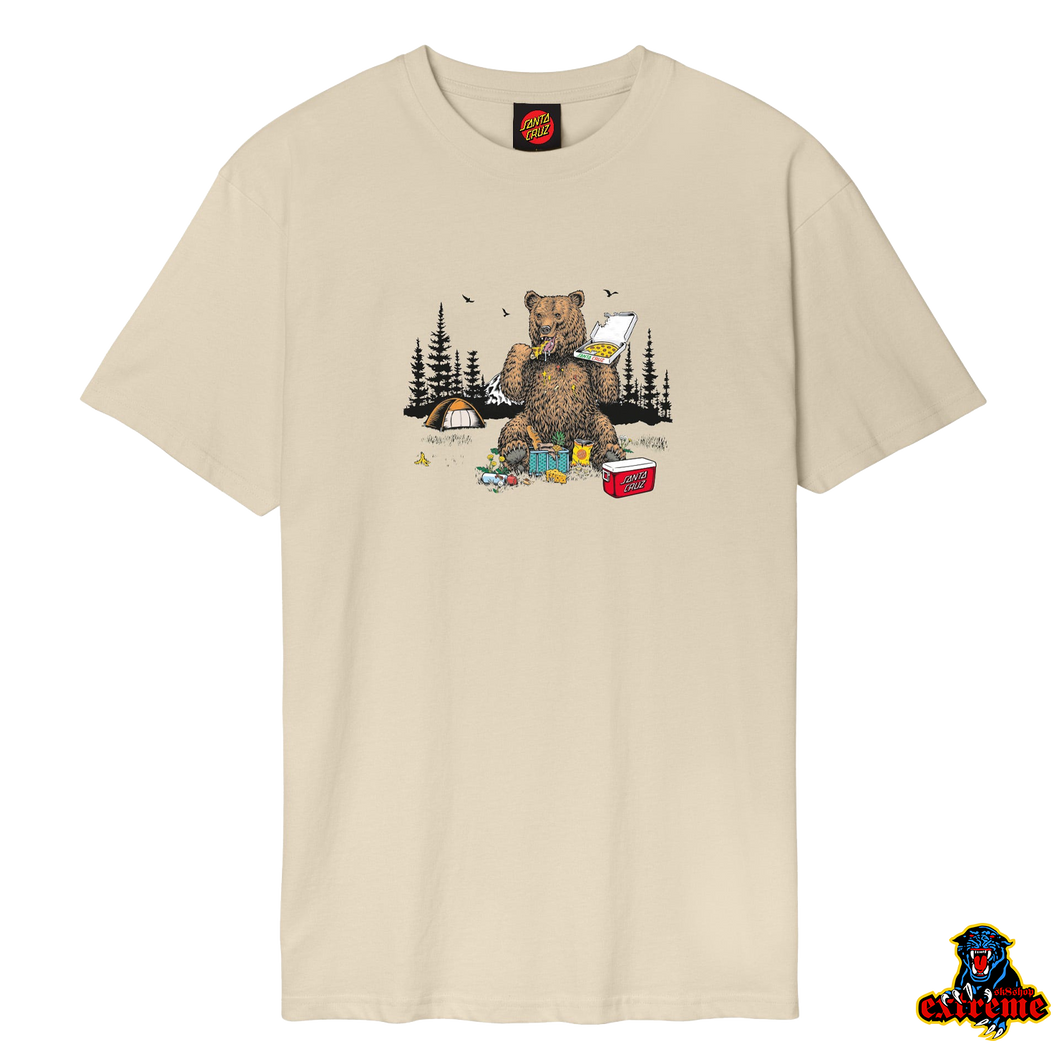 SANTA CRUZ T-Shirt Braun Pizza Bear Blond Wood