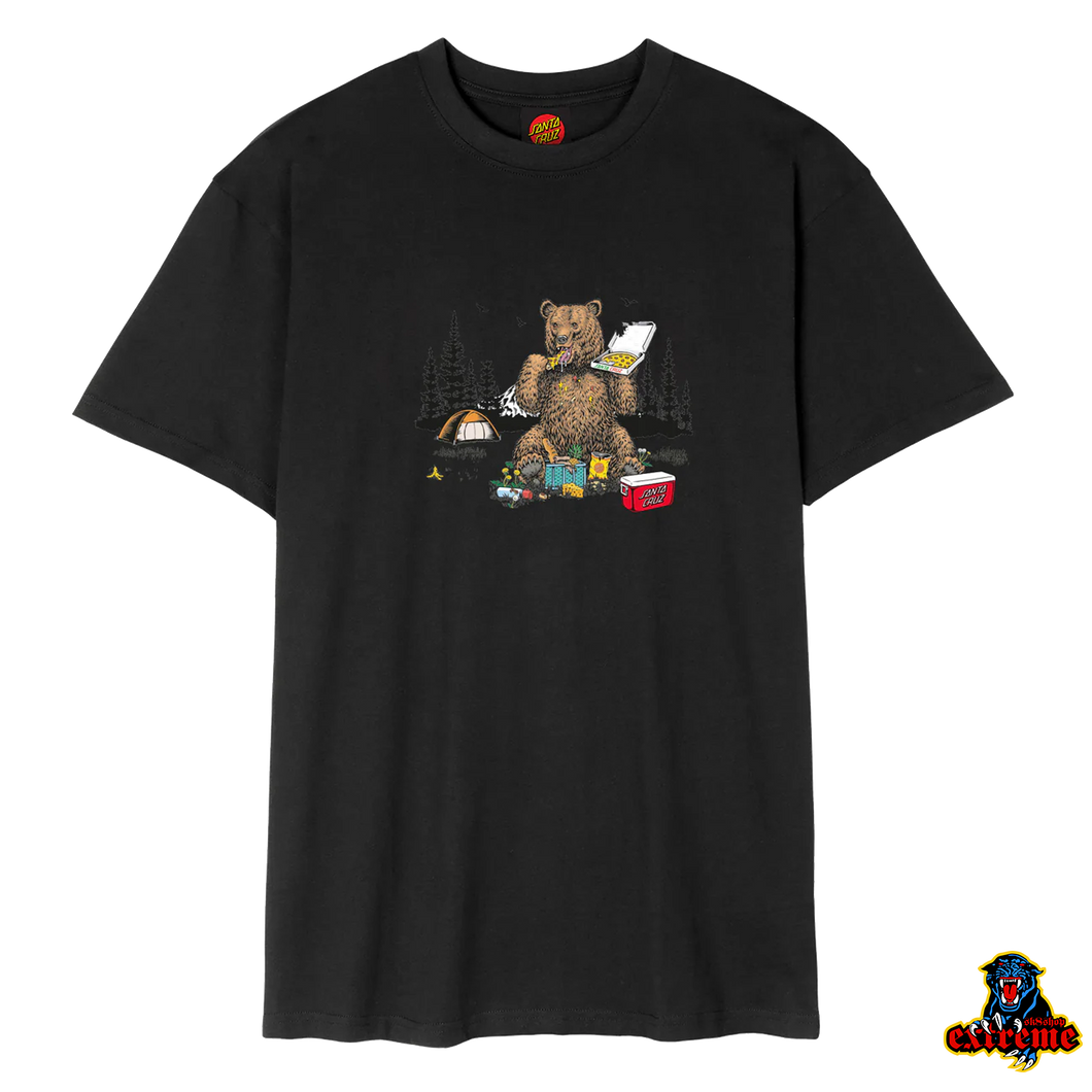 SANTA CRUZ T-Shirt Braun Pizza Bear Black