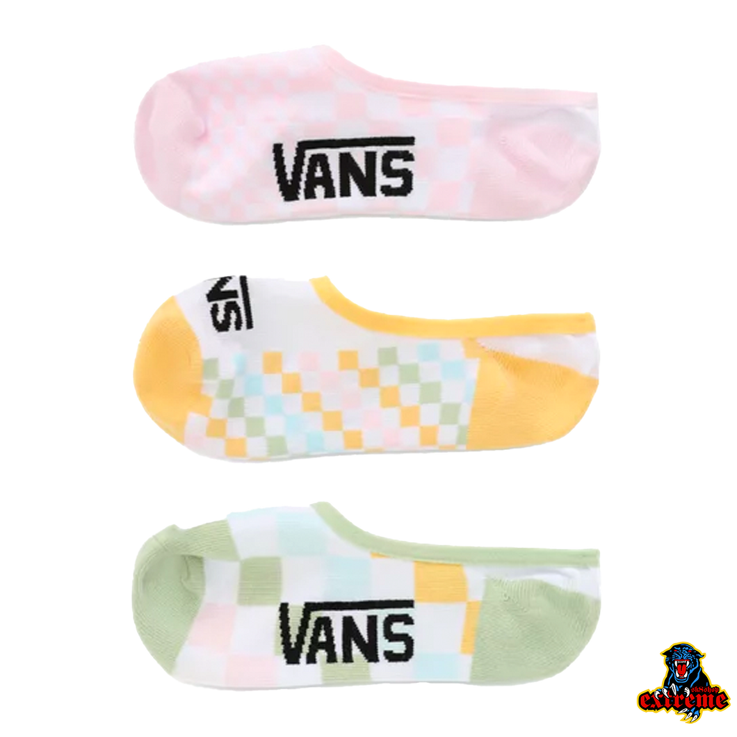 VANS CLASSIC CHECK CANOODLE 6.5-10 3PK Pastel Checkerboard