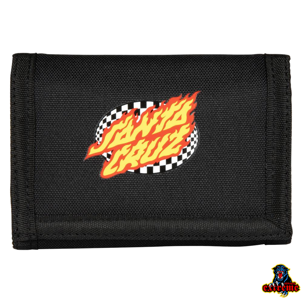 SANTA CRUZ Oval Check Flame Black Wallet