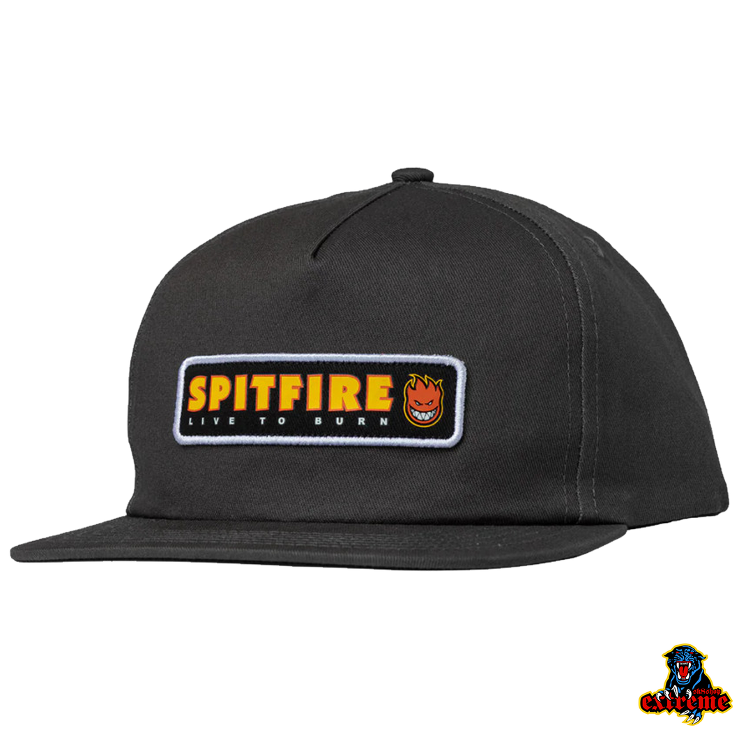 SPITFIRE CAP SNAPBACK Live To Burn Patch Charcoal