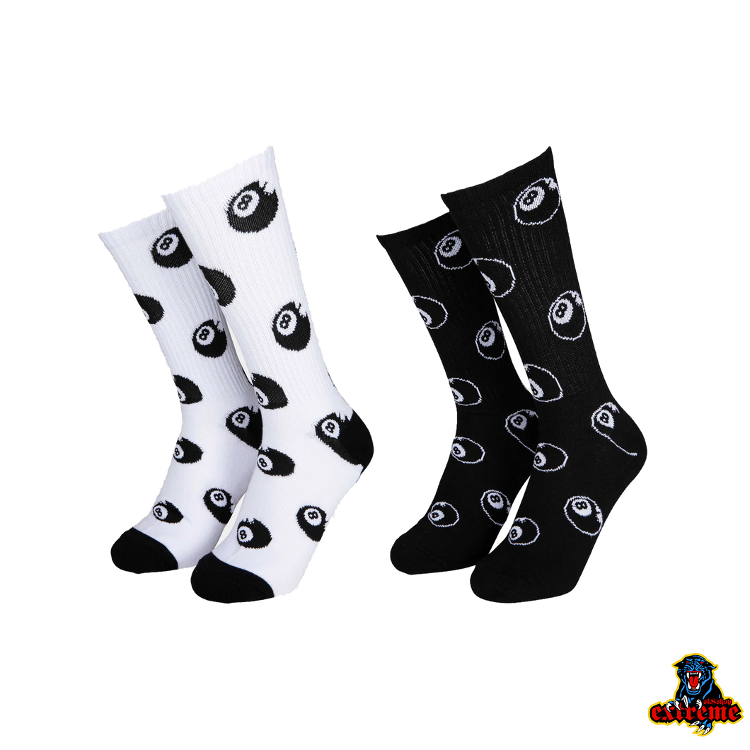 SANTA CRUZ Socks Winkowski Eight Ballr White/ Black