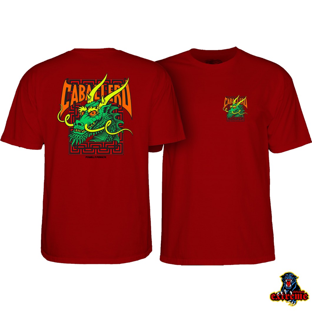 POWELL PERALTA T-SHIRT Caballero Street Dragon II Garnet