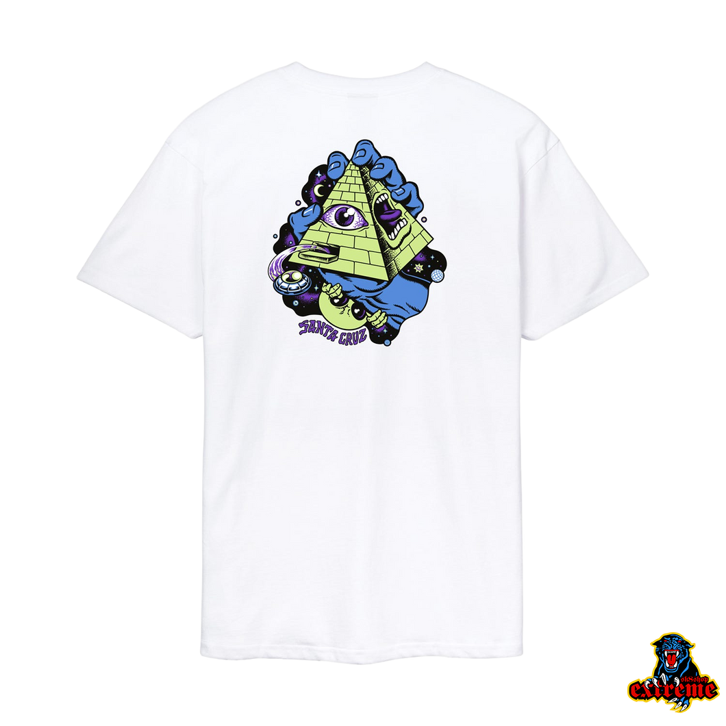 SANTA CRUZ T-Shirt Knibbs Invasion Hand Strip White