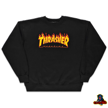 Load image into Gallery viewer, THRASHER CREWNECK Flame Logo Black
