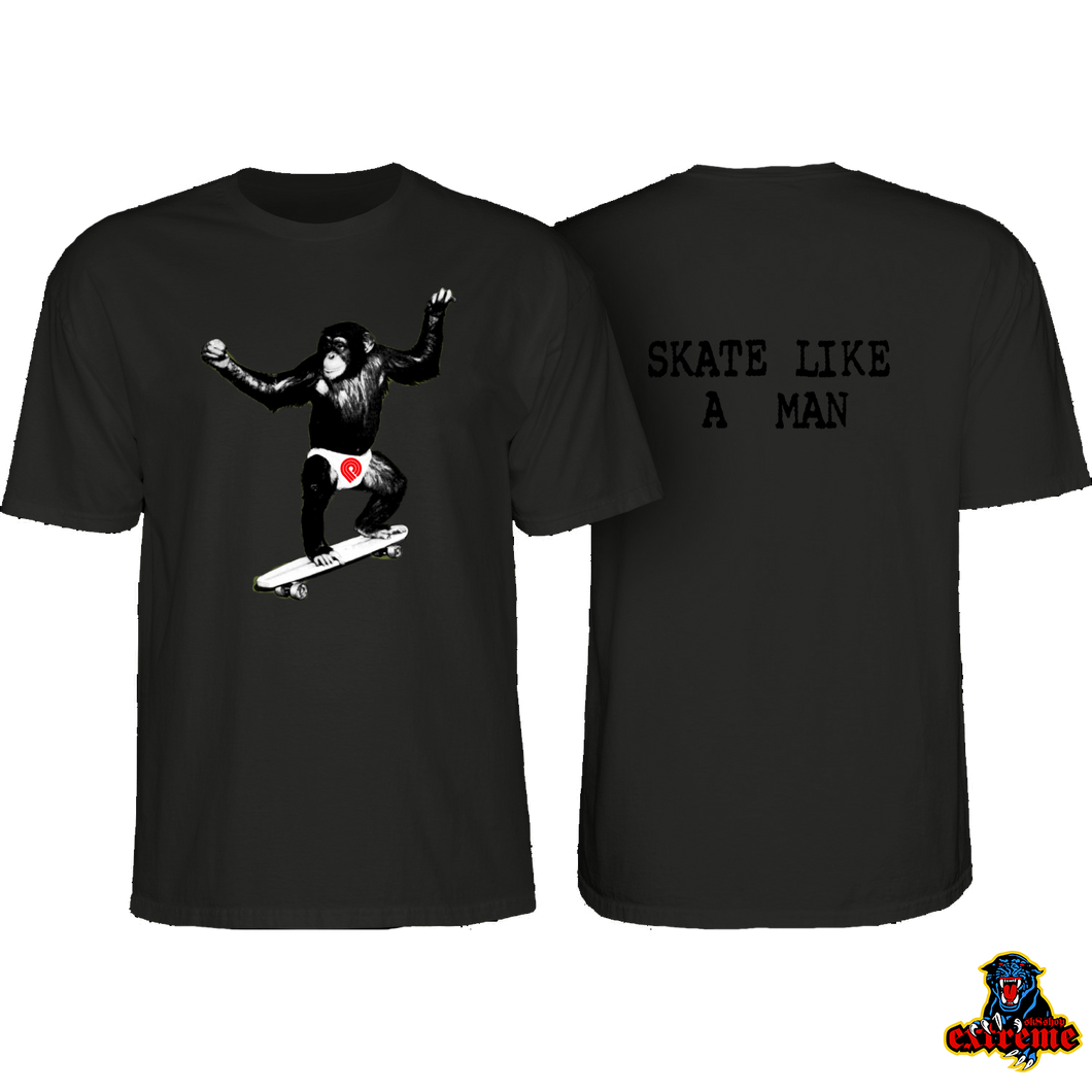 POWELL PERALTA  T-SHIRT Skate Chimp Charcoal Heather