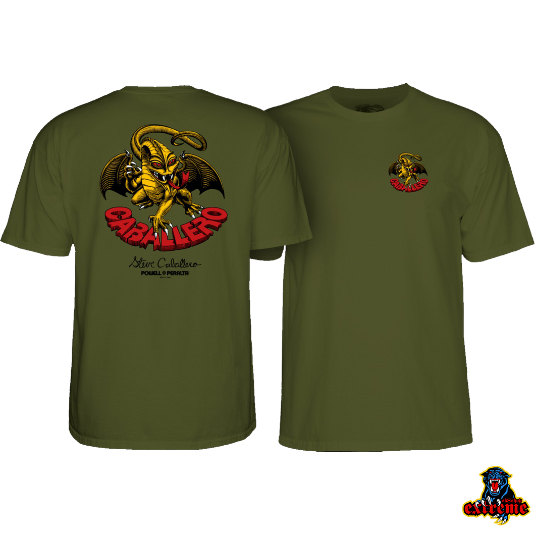 POWELL PERALTA T-SHIRT CAB DRAGON II Military Green