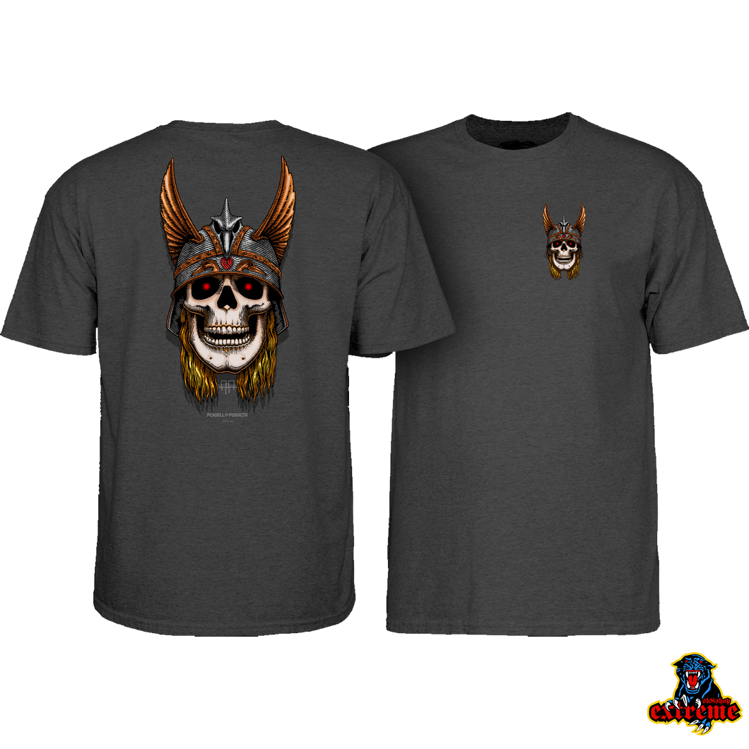 POWELL PERALTA T-SHIRT ANDY ANDERSON SKULL Charcoal Heather