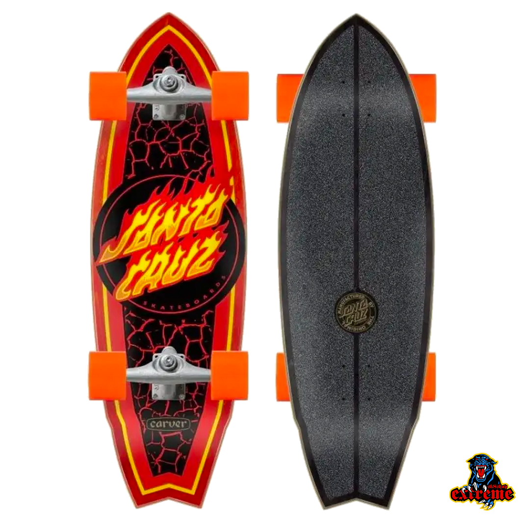 SANTA CRUZ SURFSKATE Cruiser Flame Dot Shark Surf