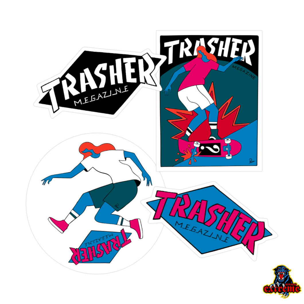 THRASHER/ TRASHER Sticker 4 Pack