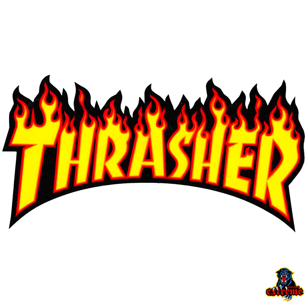 THRASHER Sticker Flame Yellow Large