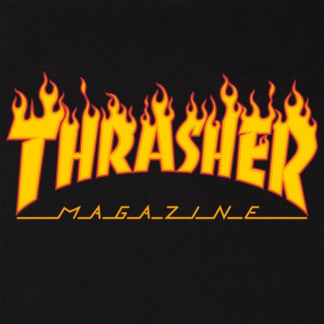 THRASHER T-shirt Flame Black