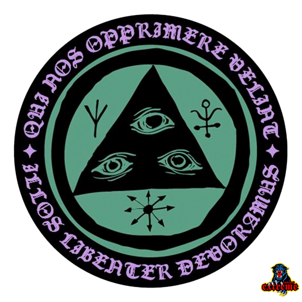 WELCOME STICKER Latin Talisman Green/ Purple Color Shift