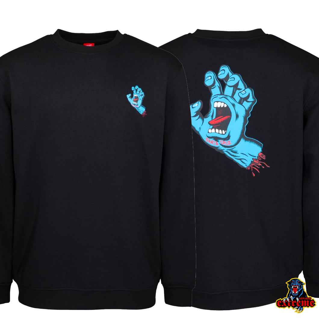 SANTA CRUZ CREW Screaming Hand Chest Crew Black