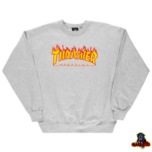 Load image into Gallery viewer, THRASHER CREWNECK Flame Logo Gray

