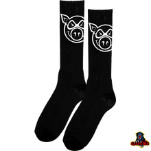 Load image into Gallery viewer, PIG HEAD TALL Sock Black Os
