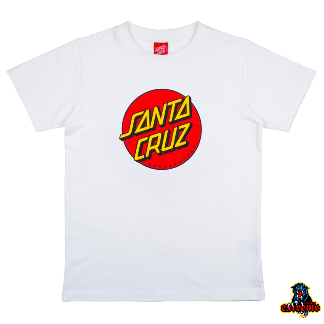 SANTA CRUZ YOUTH T-Shirt Classic Dot White