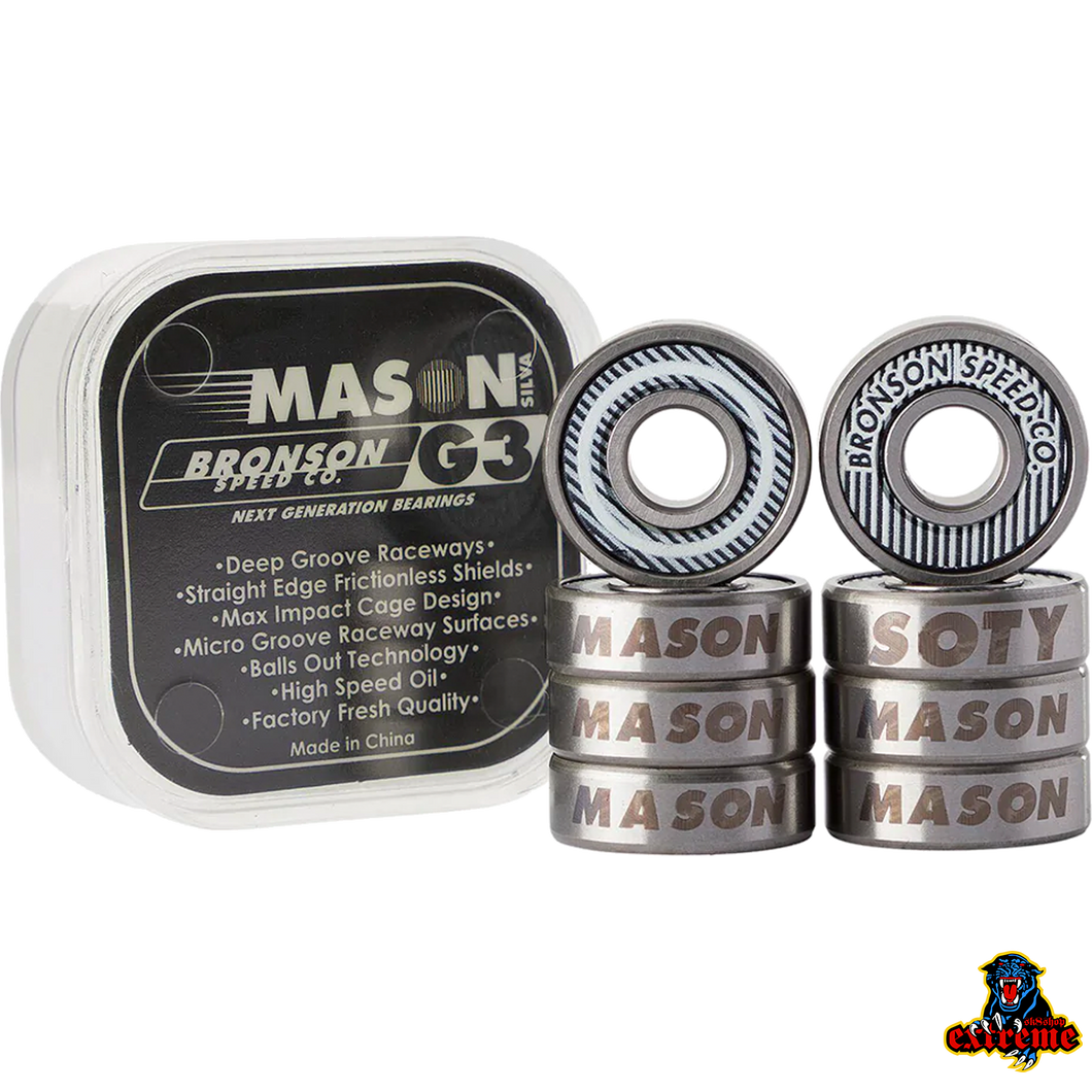 BRONSON SPEED CO. Bearings Bronson Speed Co. Mason Silva Pro Bearing G3 White/ Black