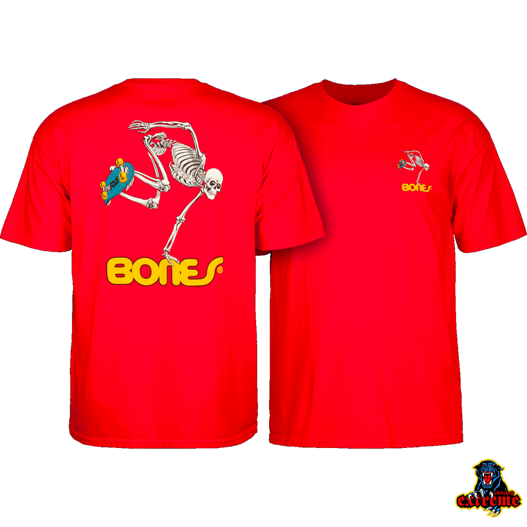 POWELL PERALTA T-SHIRT SK8BOARD SKELETON Red