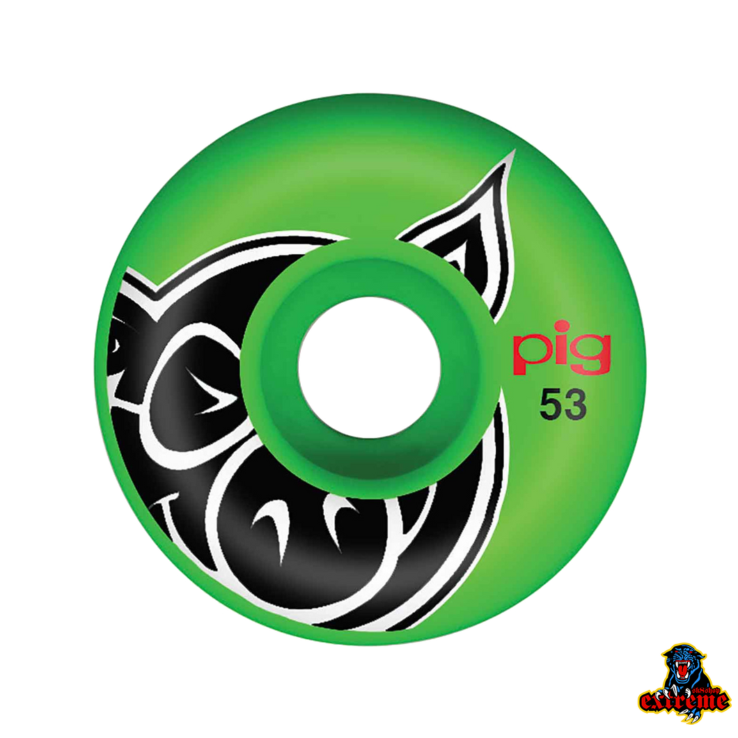 PIG WHEELS USA High-End Ure Wheels Head C-Line Green Proline 53 mm