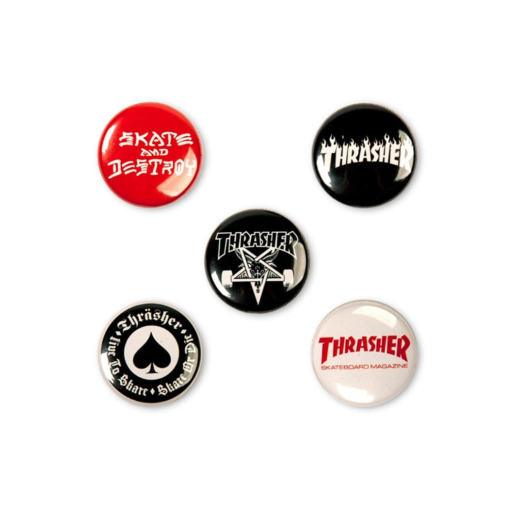 THRASHER Buttons 5 pieces