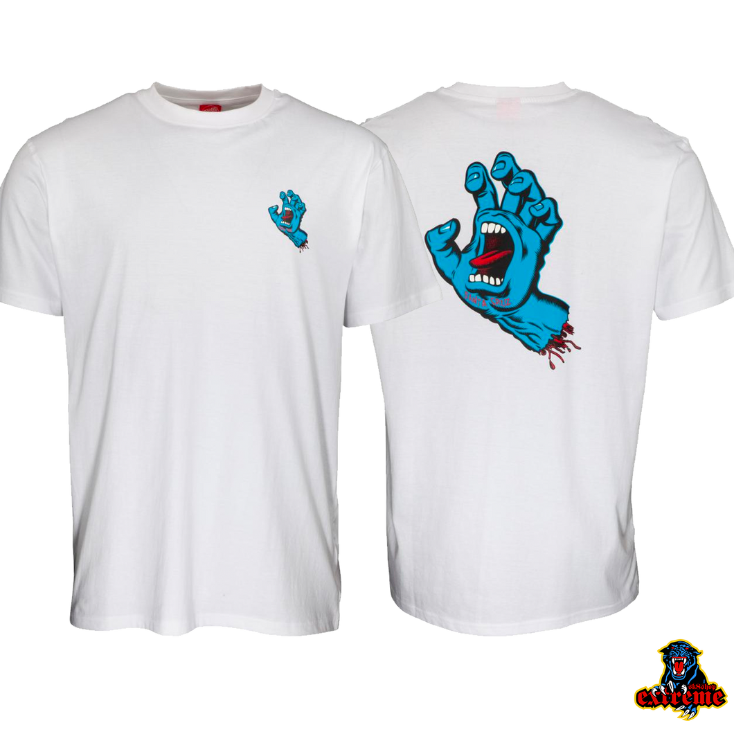 SANTA CRUZ T-Shirt Screaming Hand Chest White