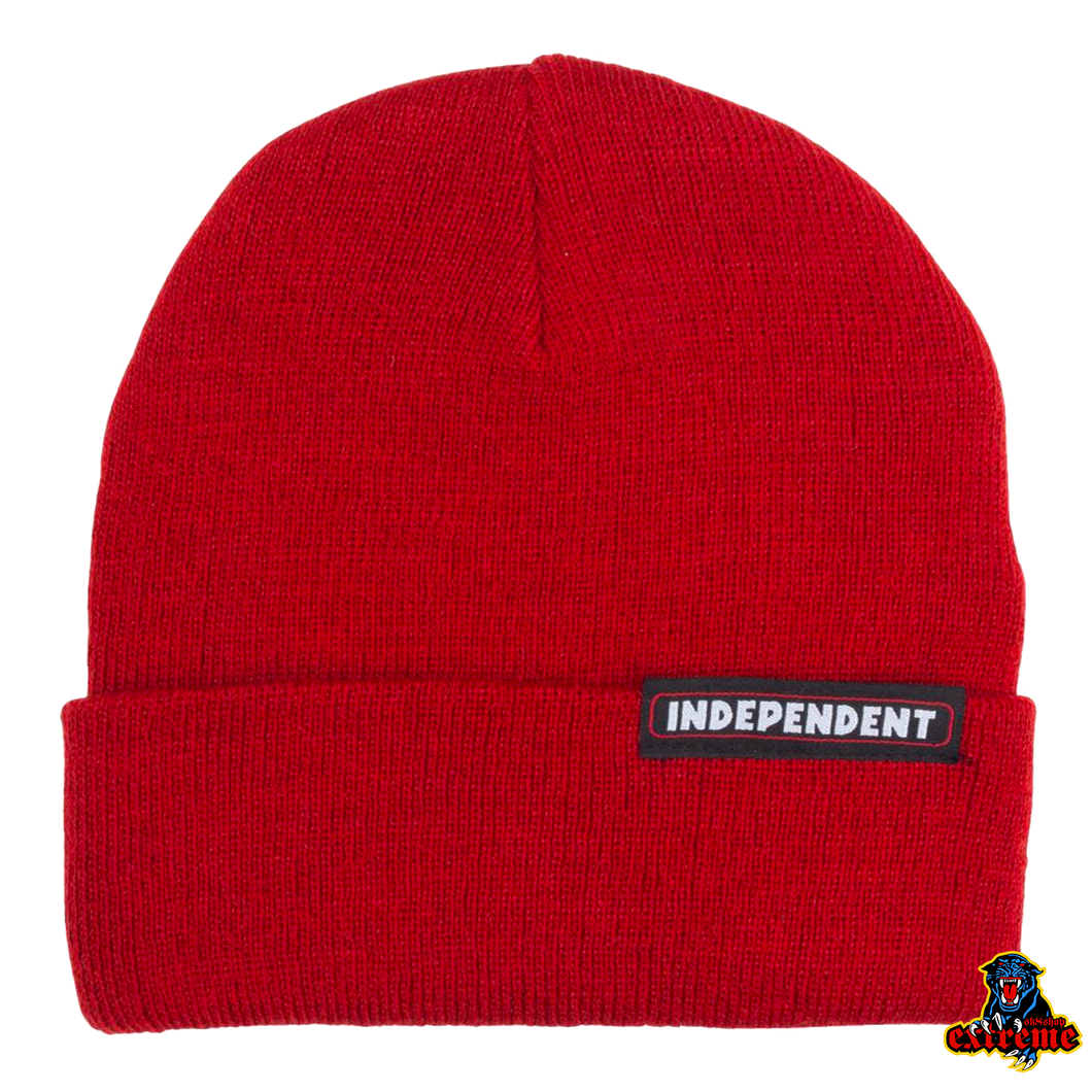 INDEPENDENT BEANIE Bar Cardinal Red O/S Adult