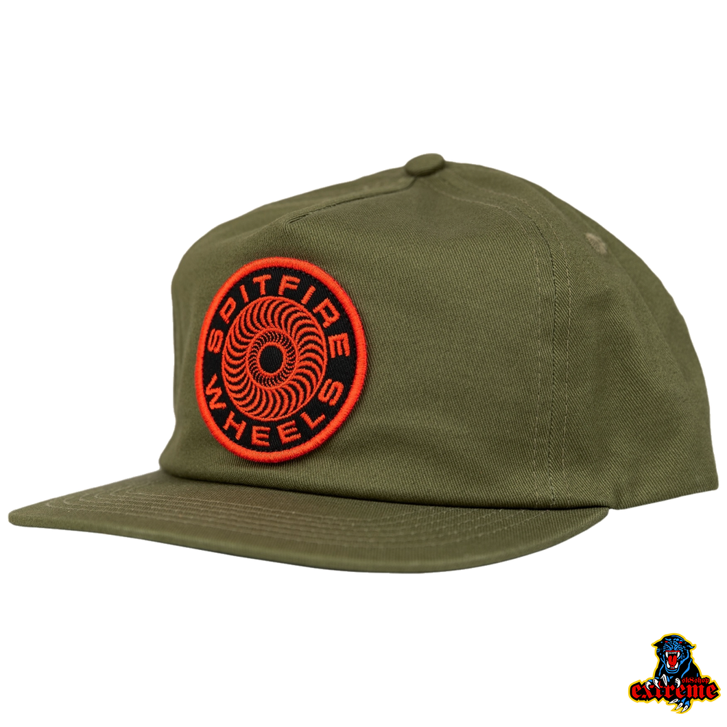 SPITFIRE CAP SNAPBACK Classic 87' Swirl Patch Olive/ Red/ Black
