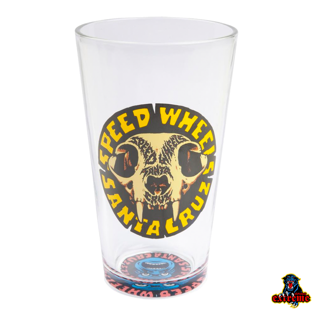 SANTA CRUZ SW Skull Pint glass Clear