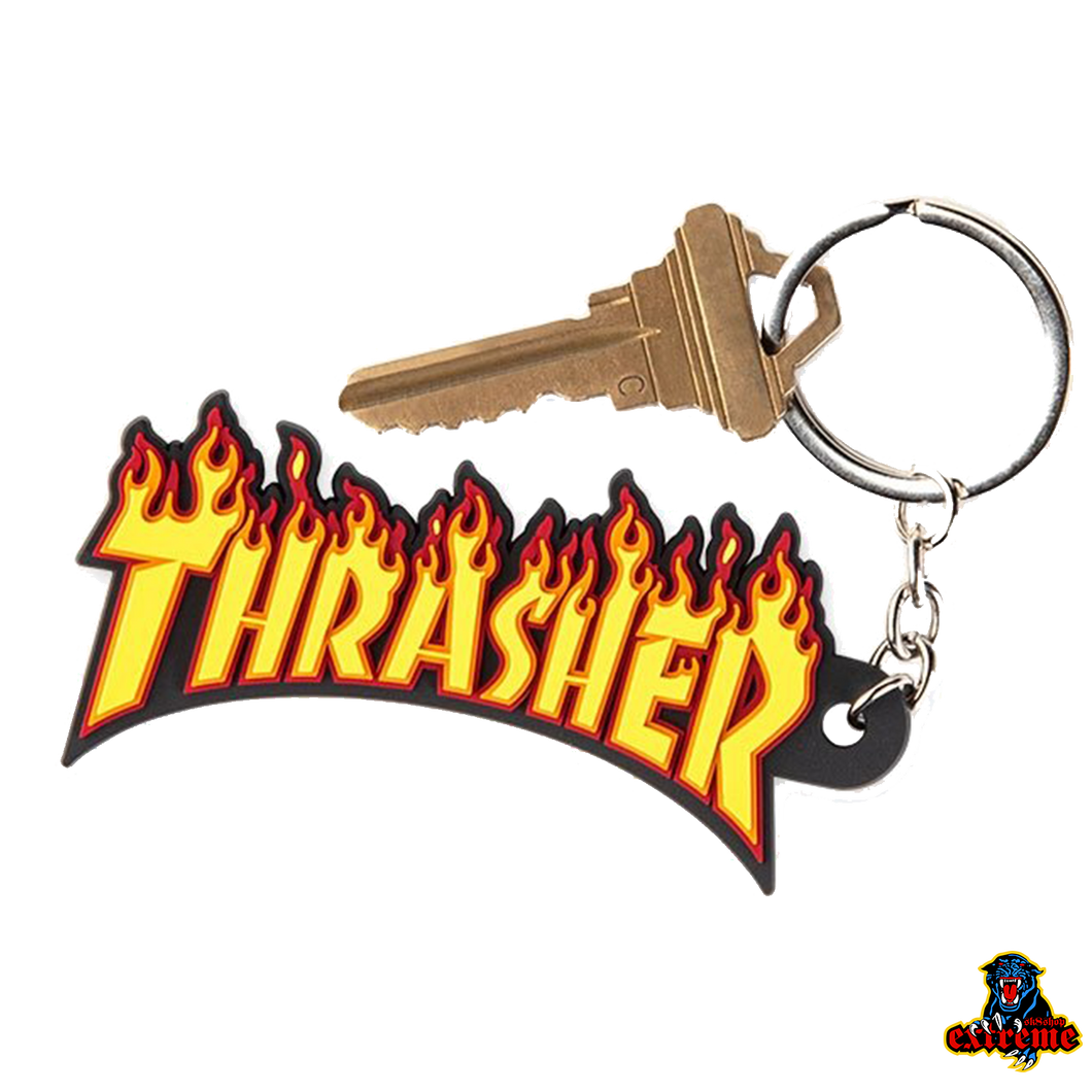 Thrasher Keychain Flame Logo