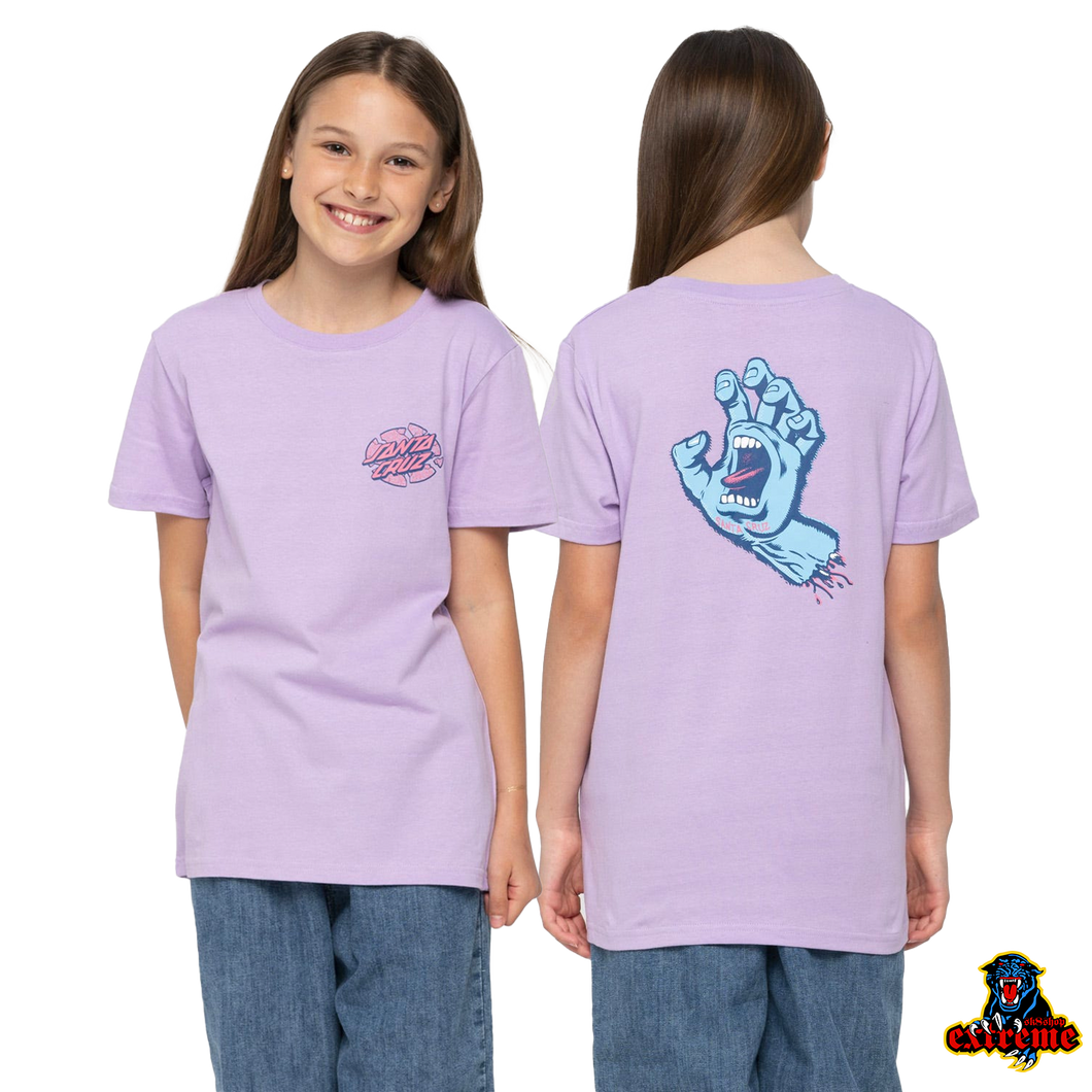 SANTA CRUZ YOUTH T-Shirt Rigid Screaming Hand Digital Lavender