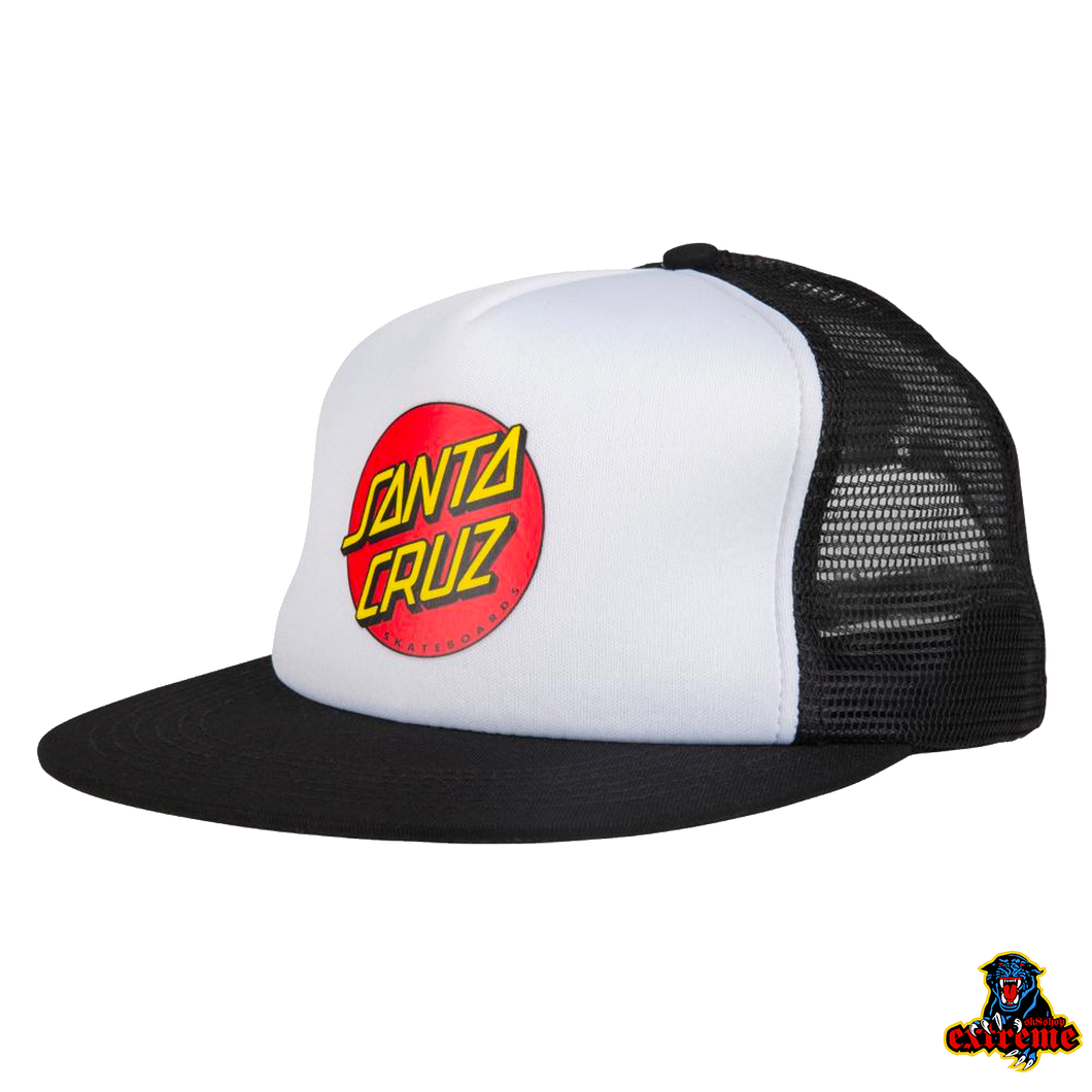 SANTA CRUZ CAP Classic Dot Mesh Cap White/ Black O/S