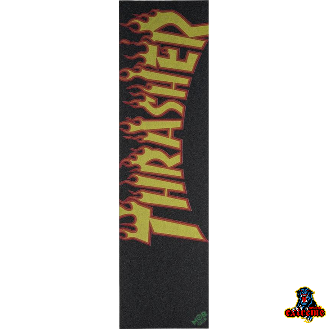 MOB GRIPTAPE THRASHER Yellow And Orange Flame