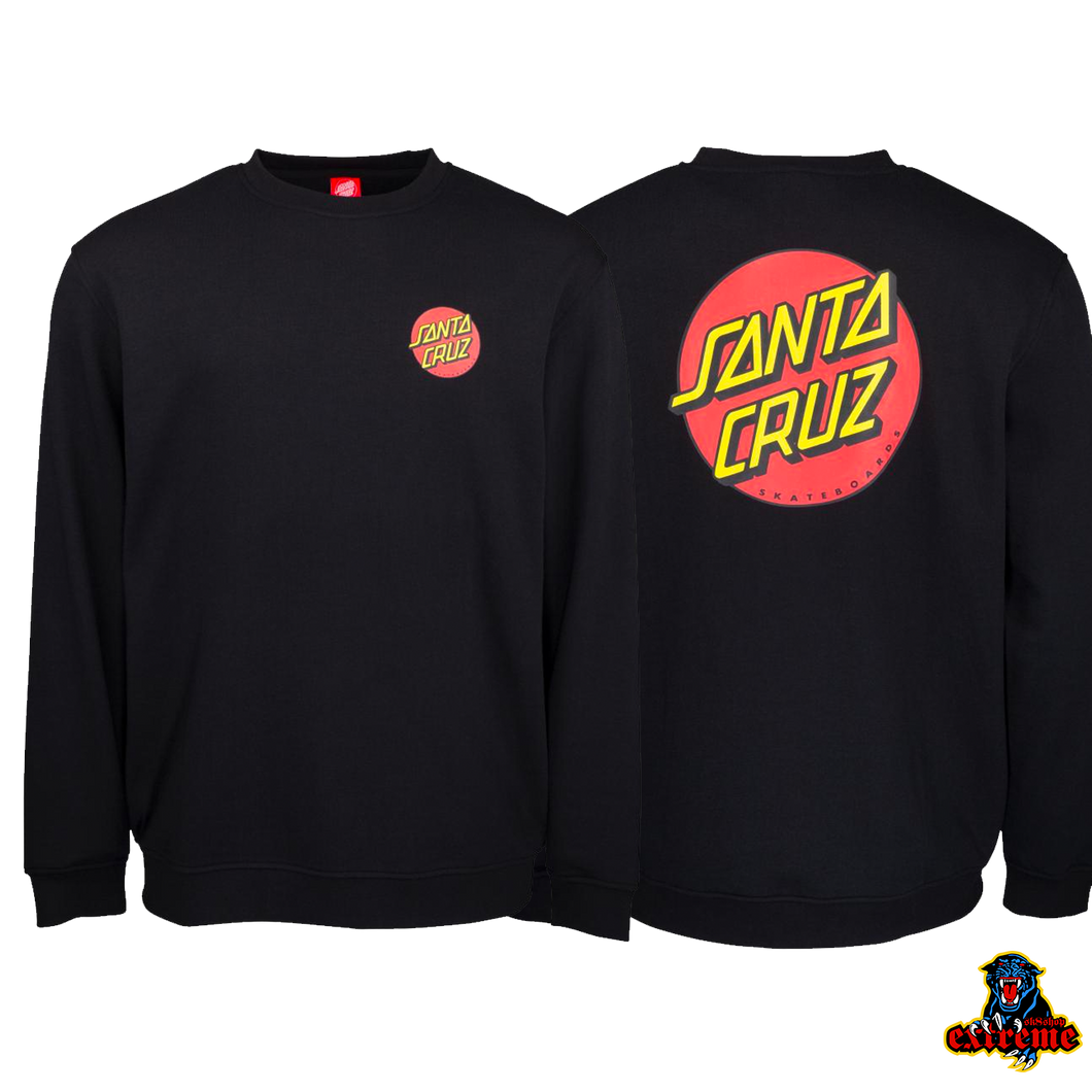 SANTA CRUZ CREW Classic Dot Chest Crew Black