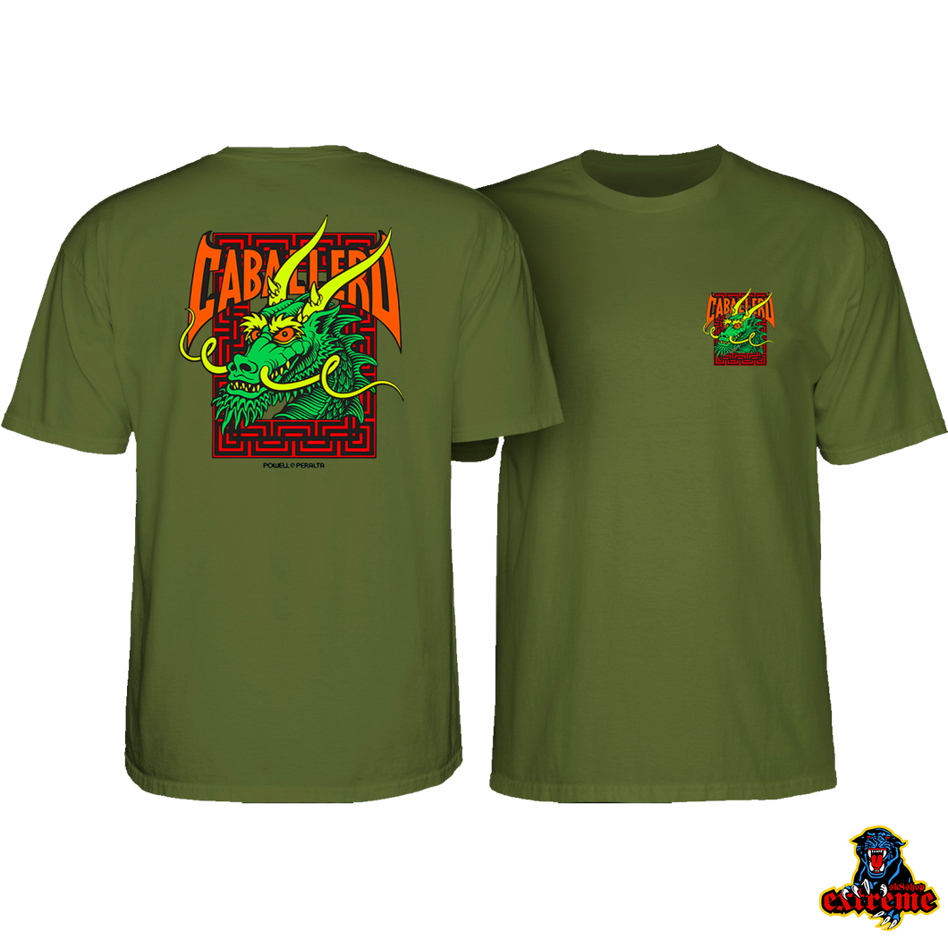 POWELL PERALTA T-SHIRT Caballero Street Dragon Military Green