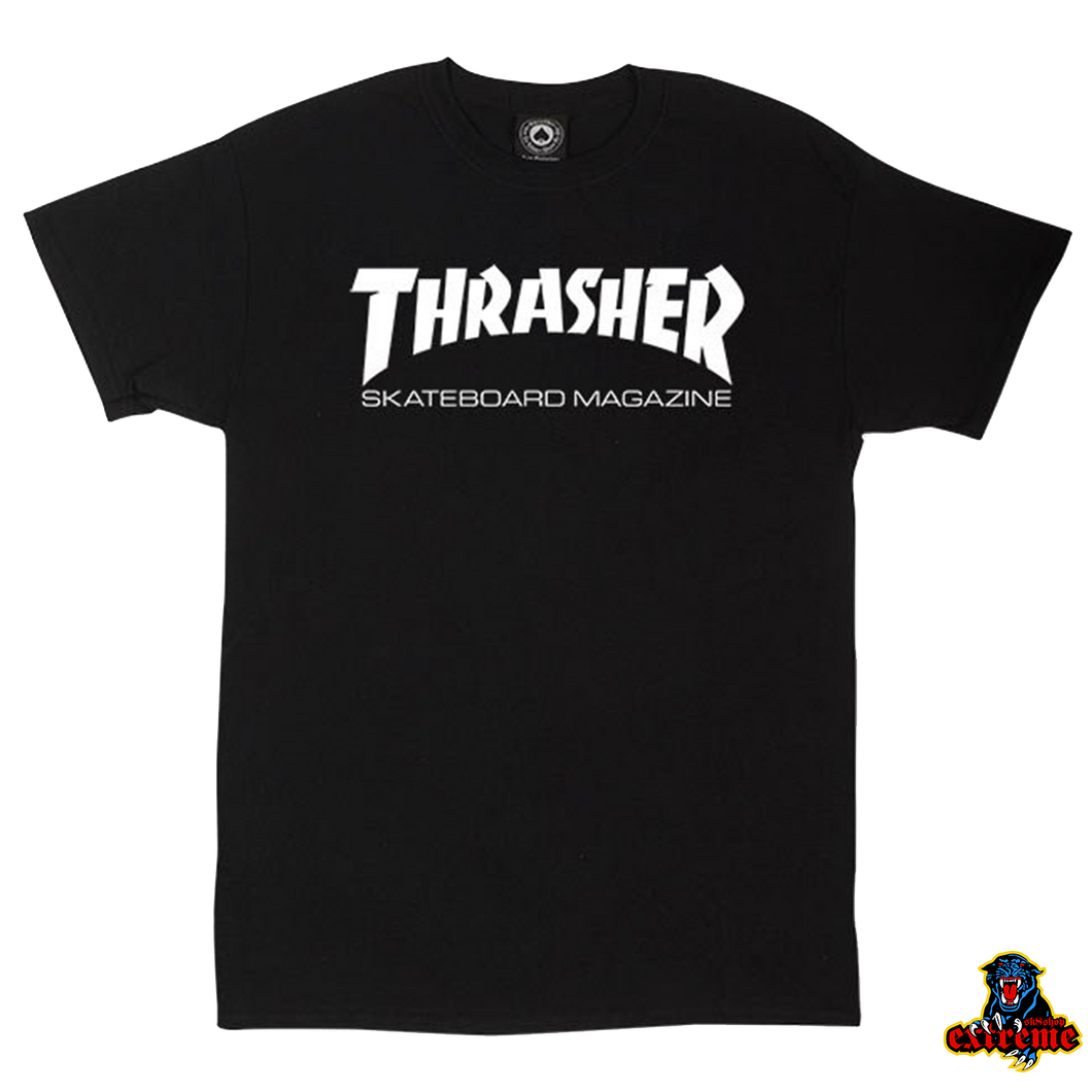 THRASHER T-shirt MAG LOGO Black/ White
