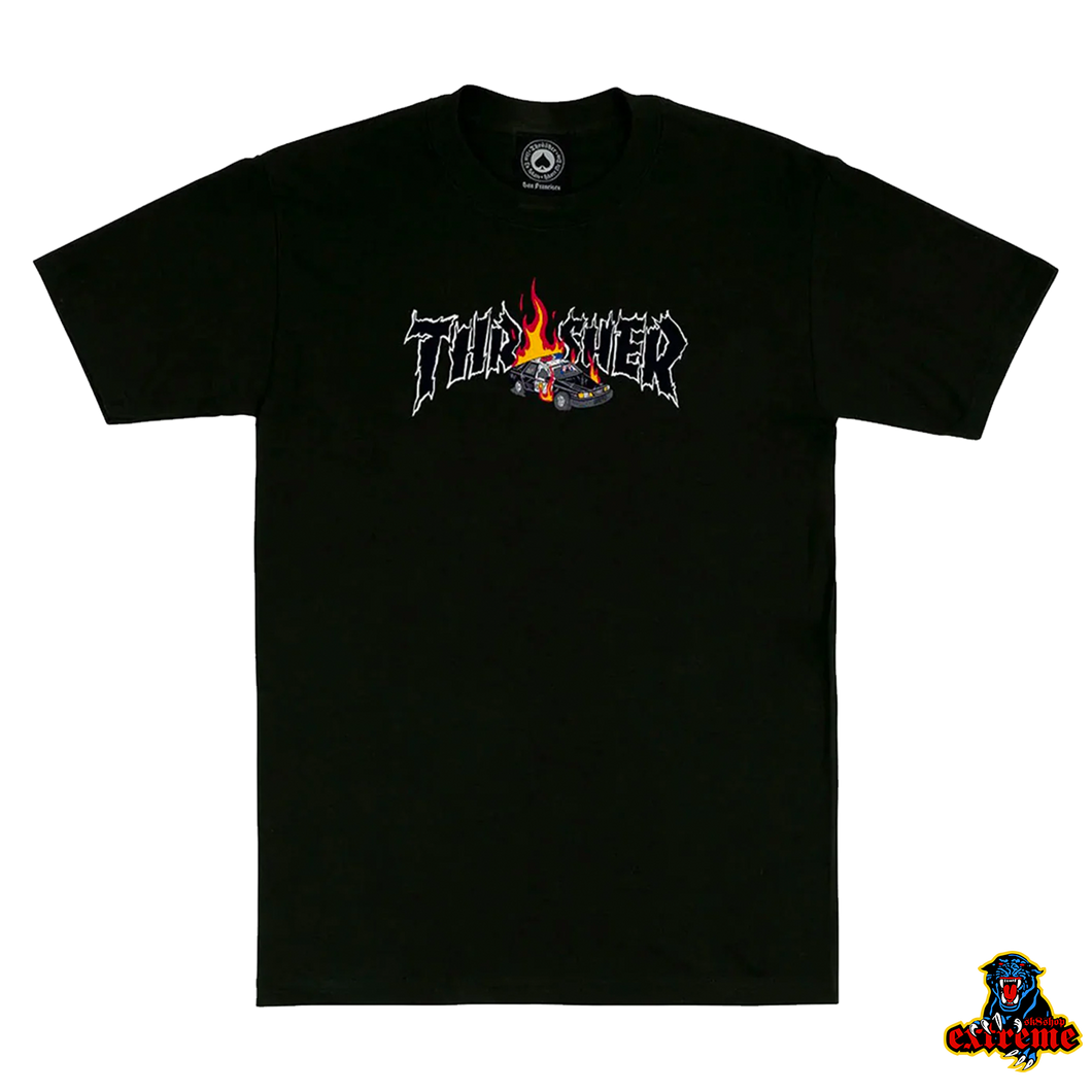 THRASHER T-SHIRT Cop Car Black